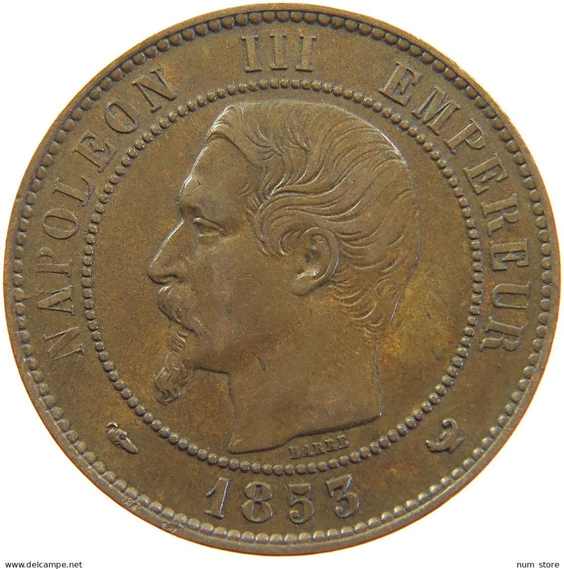 FRANCE 10 CENTIMES 1853 W Napoleon III. (1852-1870) #t016 0137 - 10 Centimes