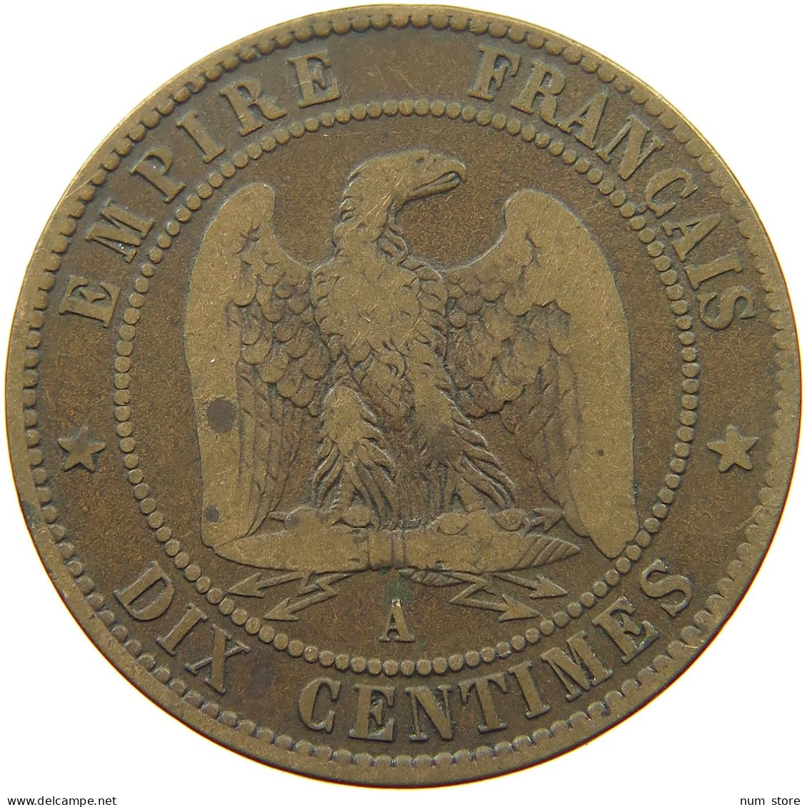 FRANCE 10 CENTIMES 1853 A Napoleon III. (1852-1870) SATIRIQUE ENGRAVED #s036 0099 - 10 Centimes