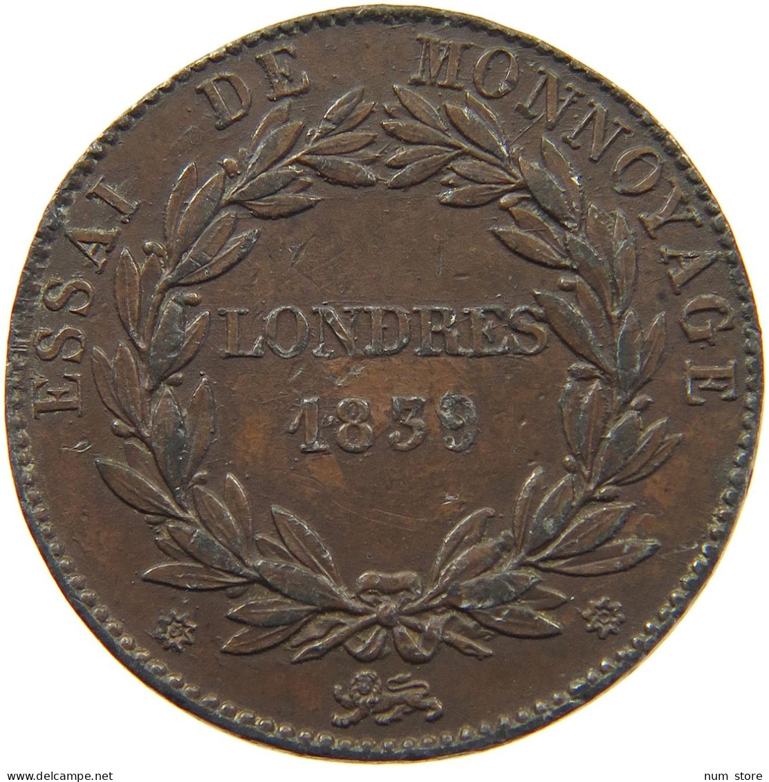 FRANCE 10 CENTIMES 1839 10 CENTIMES 1839 LONDRES TIN PATTERN PRESSE MONETAIRE #T079 0129 - Sonstige & Ohne Zuordnung