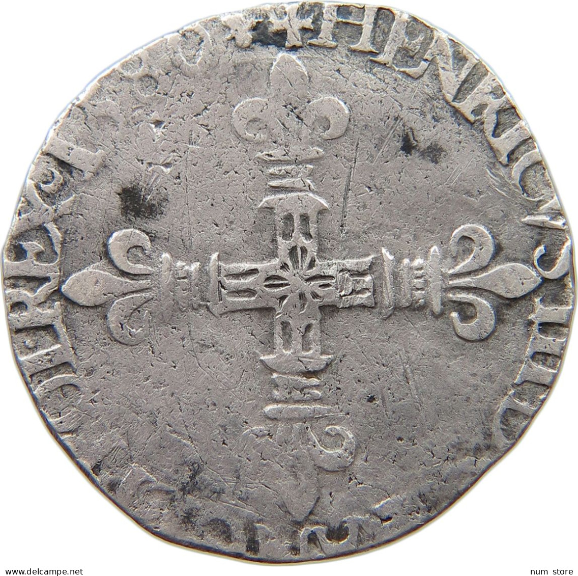 FRANCE 1/8 ECU 1580 H Henri III. (1574-1589) #t120 0297 - 1574-1589 Enrique III