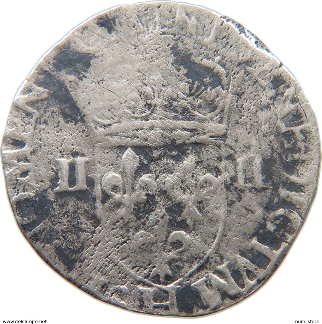 FRANCE 1/8 ECU 1580 H Henri III. (1574-1589) #t120 0297 - 1574-1589 Enrico III