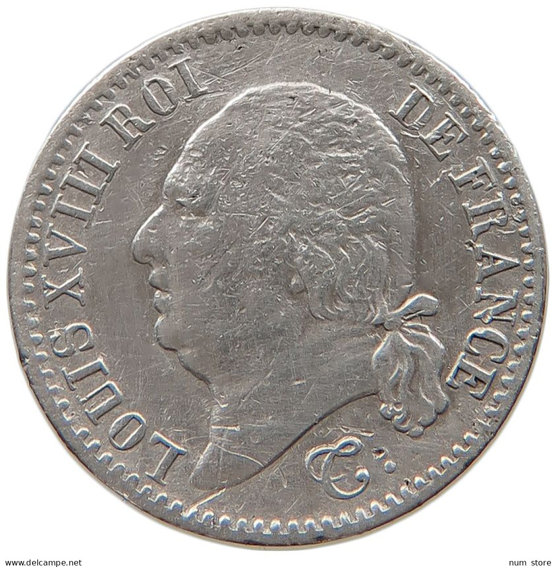 FRANCE 1/4 FRANC 1817 W LOUIS XVIII. (1814, 1815-1824) #t143 0531 - 1/4 Francs