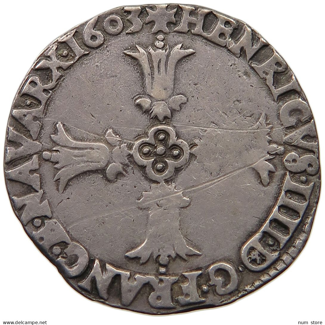 FRANCE 1/4 ECU 1603 L BAYONNE HENRI IV. (1589-1610) #t058 0297 - 1589-1610 Henry IV The Great