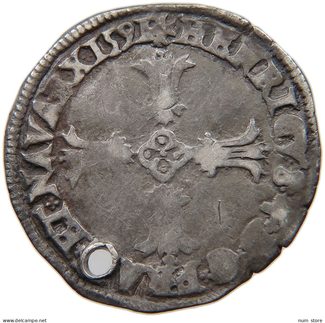 FRANCE 1/4 ECU 1591 BAYONNE HENRI IV. (1589-1610) #t094 0247 - 1589-1610 Henry IV The Great