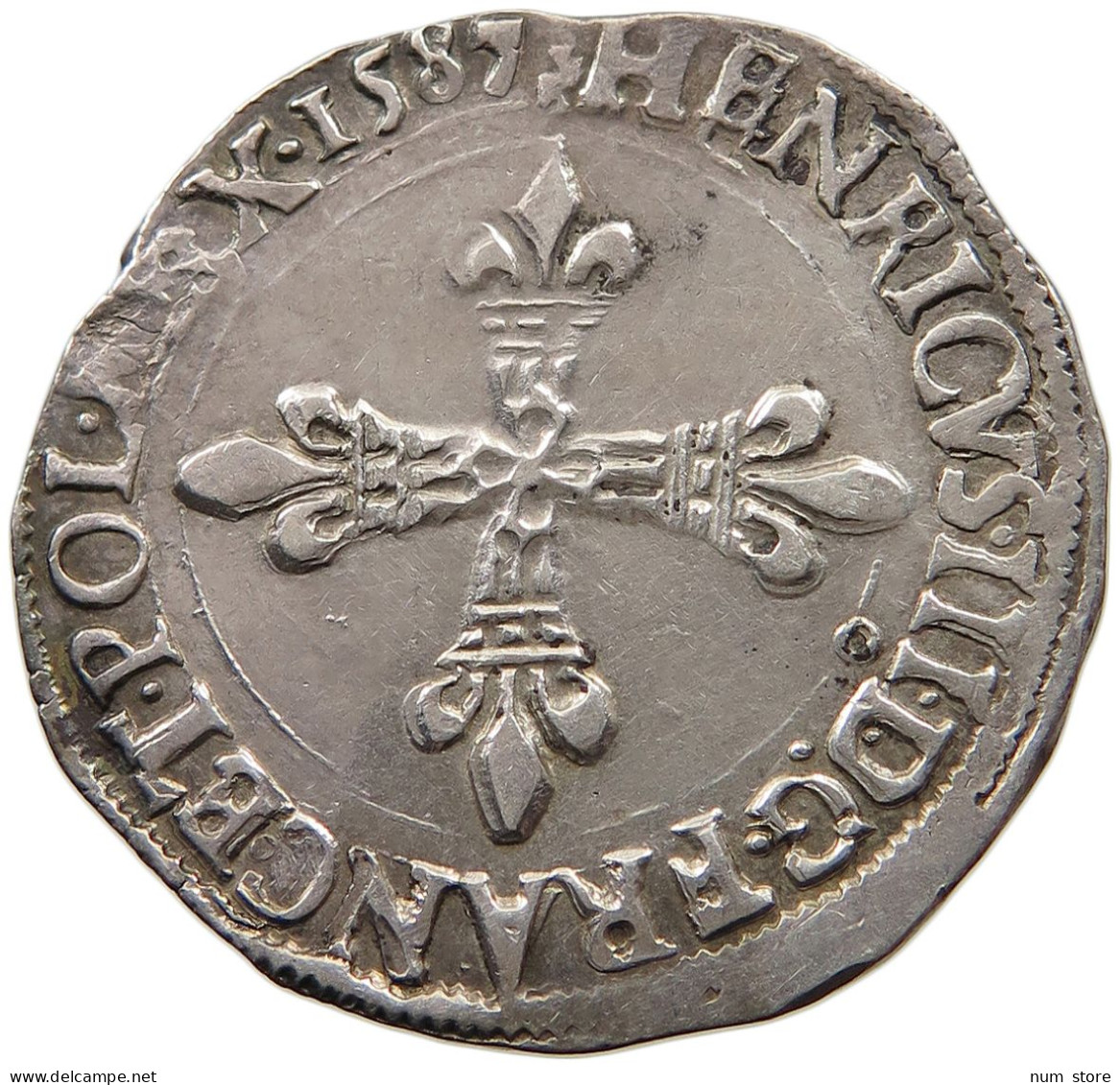 FRANCE 1/4 ECU 1587 RENNES Henri III. (1574-1589) #t058 0309 - 1574-1589 Henri III