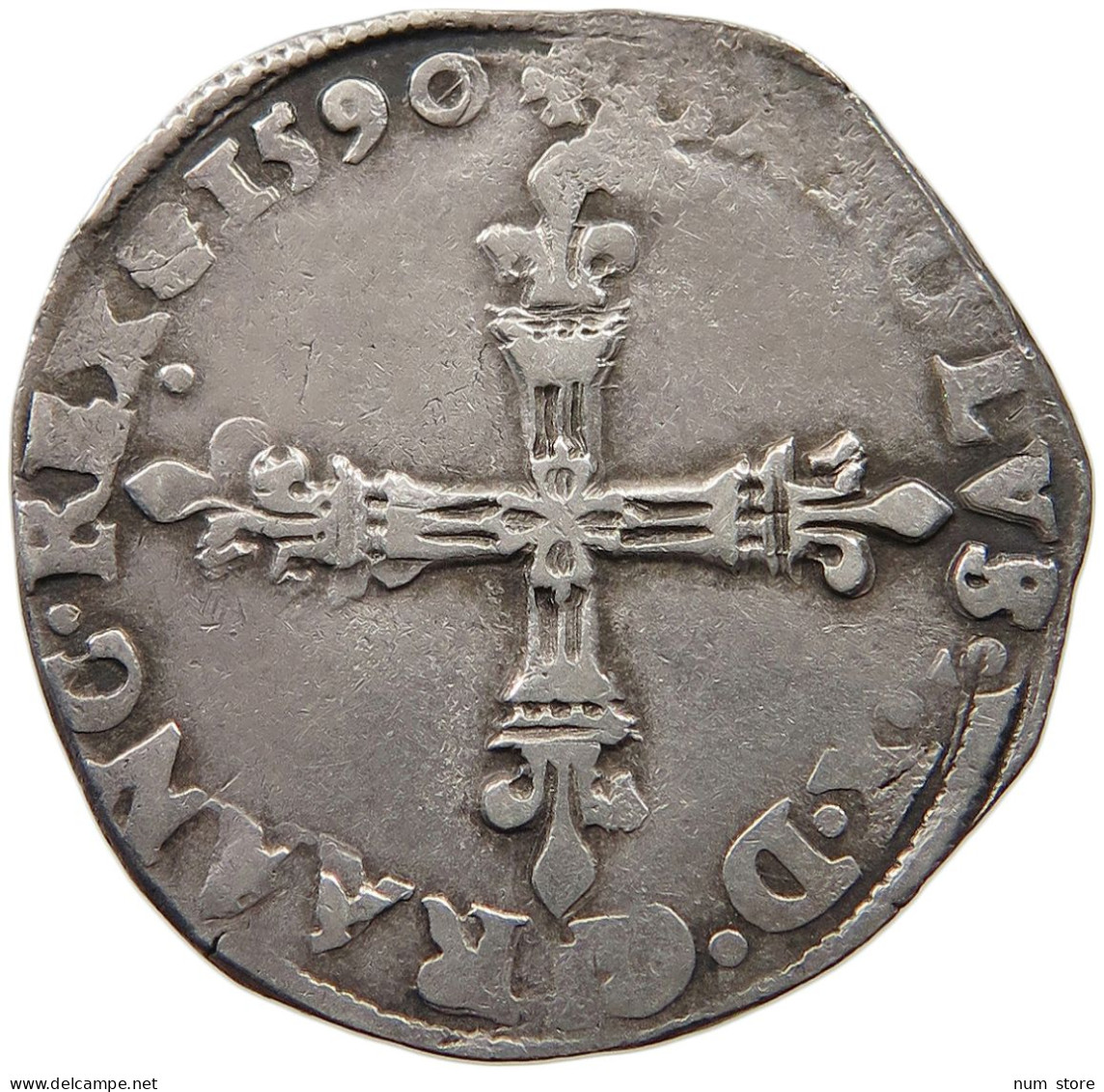 FRANCE 1/4 ECU 1590 A Charles X. (1589-1598) #t058 0303 - 1/4 Francs