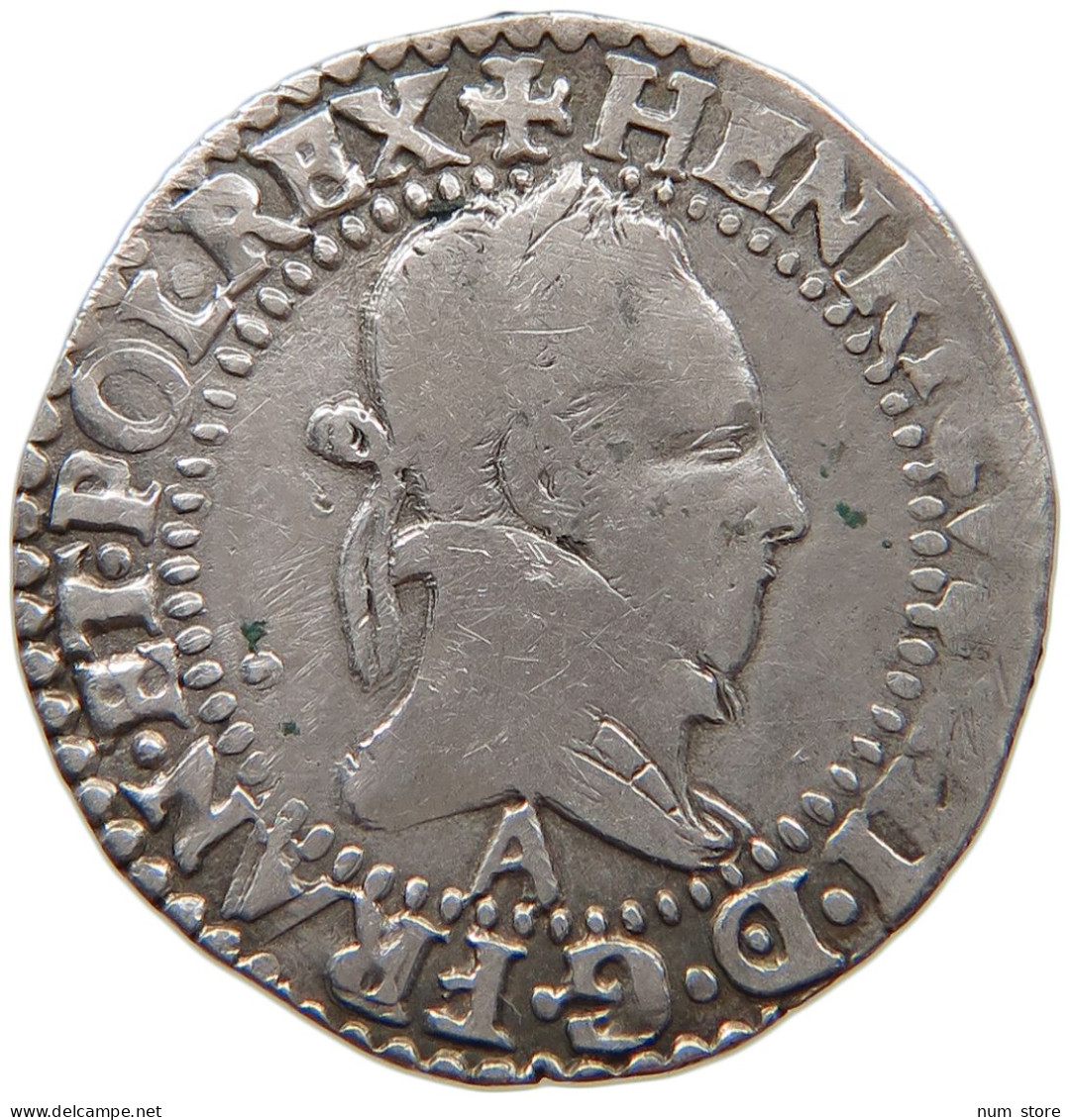 FRANCE 1/4 ECU 1587 A PARIS Henri III. (1574-1589) #t133 0015 - 1574-1589 Heinrich III.
