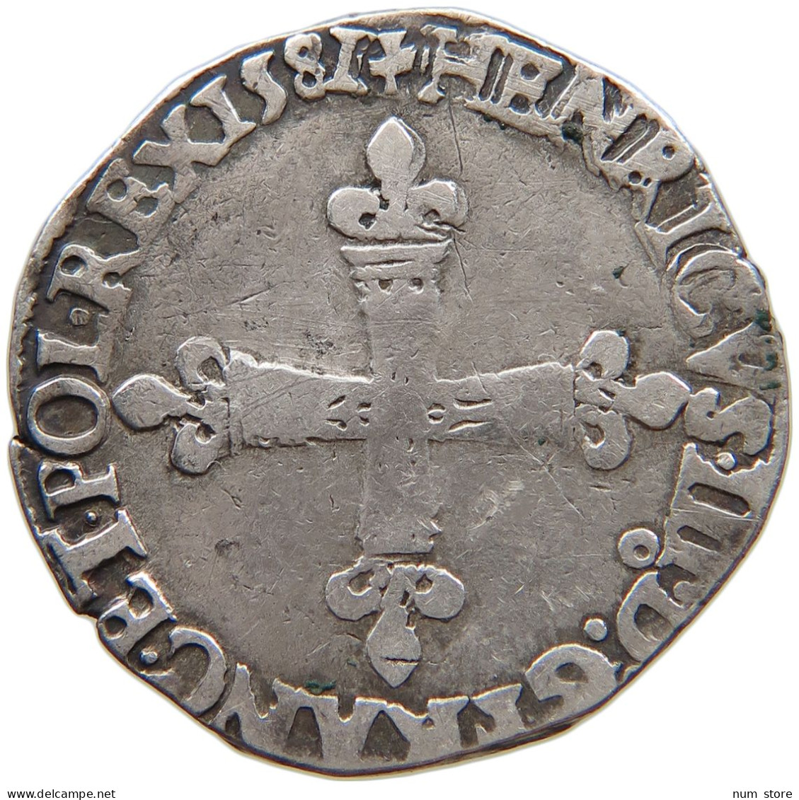 FRANCE 1/4 ECU 1581 RENNES Henri III. (1574-1589) #t133 0007 - 1574-1589 Hendrik III