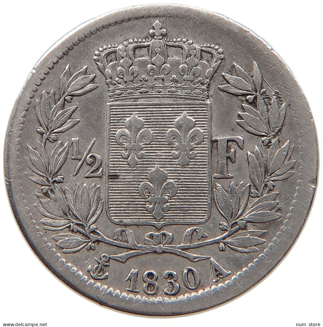 FRANCE 1/2 FRANC 1830 A Charles X. (1824-1830) #t143 0489 - 1/2 Franc