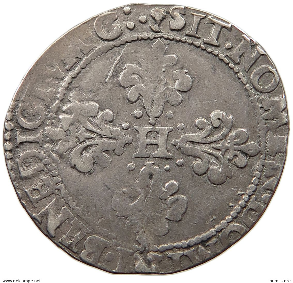 FRANCE 1/2 FRANC 1578 M Henri III. (1574-1589) RARE #t058 0301 - 1574-1589 Heinrich III.