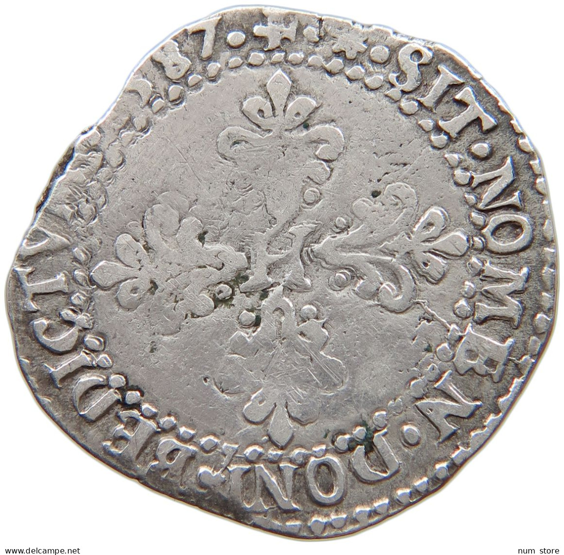 FRANCE 1/2 FRANC 1587 I Henri III. (1574-1589) #t133 0133 - 1574-1589 Henry III