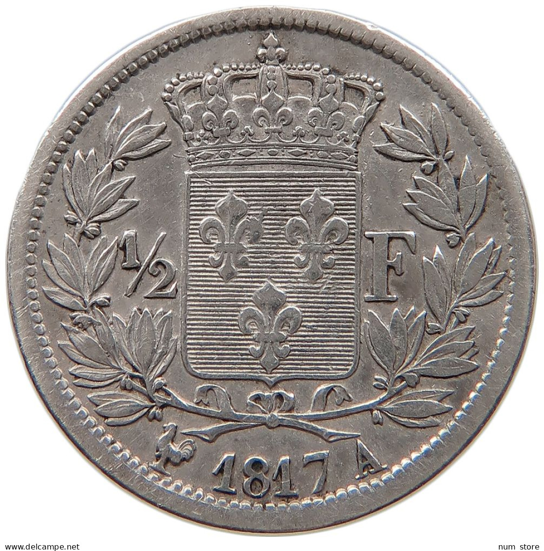 FRANCE 1/2 FRANC 1807 A LOUIS XVIII. (1814, 1815-1824) #t143 0619 - 1/2 Franc