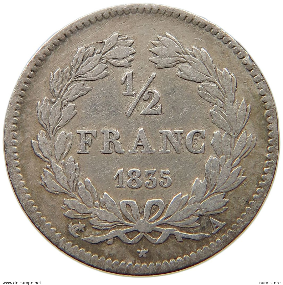 FRANCE 1/2 DEMI FRANC 1835 A LOUIS PHILIPPE I. (1830-1848) #t058 0253 - 1/2 Franc