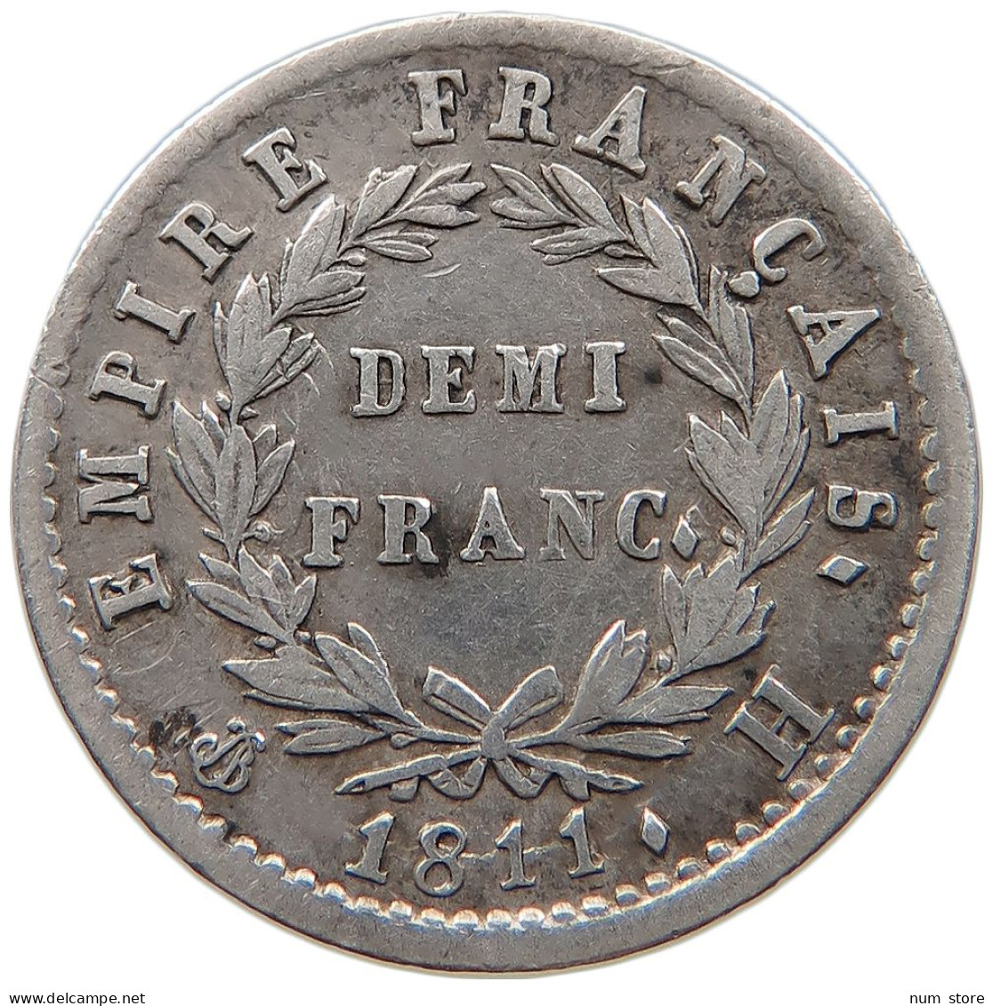 FRANCE 1/2 DEMI FRANC 1811 H LA ROCHELLE Napoleon I. (1804-1814, 1815) #t143 0613 - 1/2 Franc