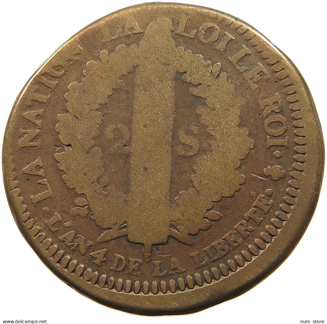 FRANCE 2 SOLS 1792 A Louis XVI. (1774-1793) #t057 0003 - 1791-1792 Constitution