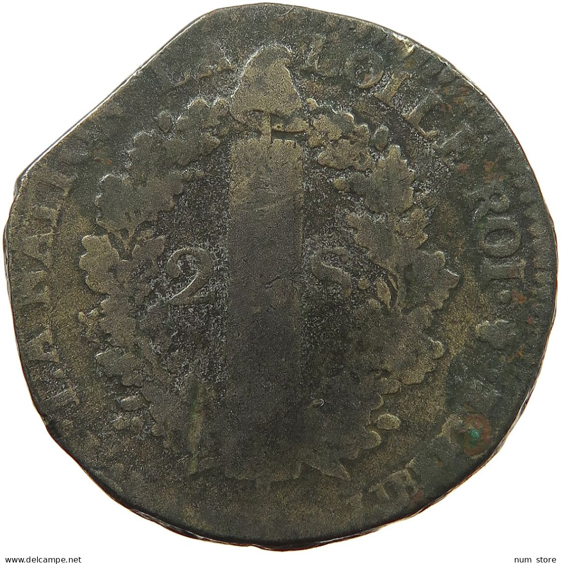 FRANCE 2 SOLS 1792 A Louis XVI (1774-1793) #a008 0185 - 1791-1792 Franse Grondwet