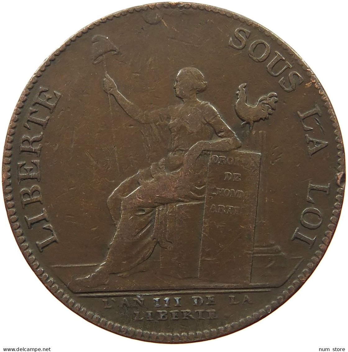 FRANCE 2 SOLS 1791 MONNERON #t146 0087 - 1791-1792 Constitution (An I)