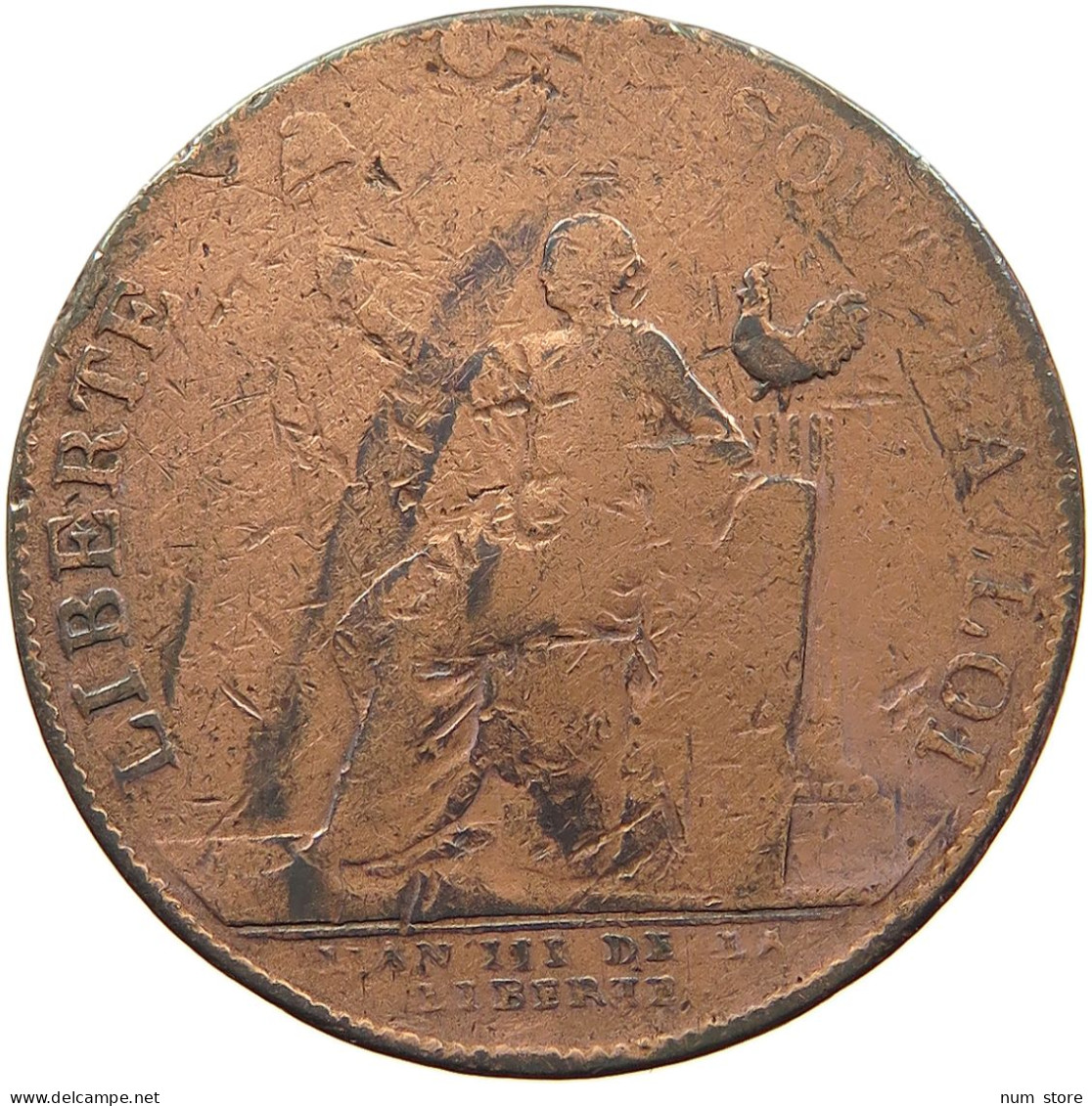 FRANCE 2 SOLS 1791 MONNERON #a094 0769 - 1791-1792 Constitution (An I)