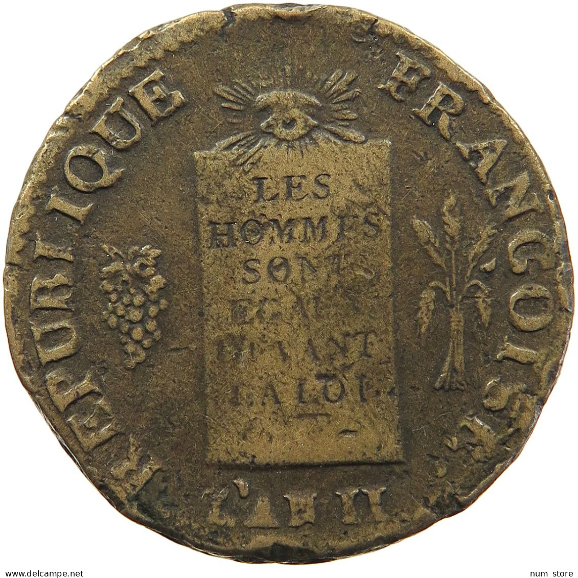 FRANCE 2 SOLS (1793) II PAU RR NO DATE #t016 0045 - 1792-1804 Primera República 