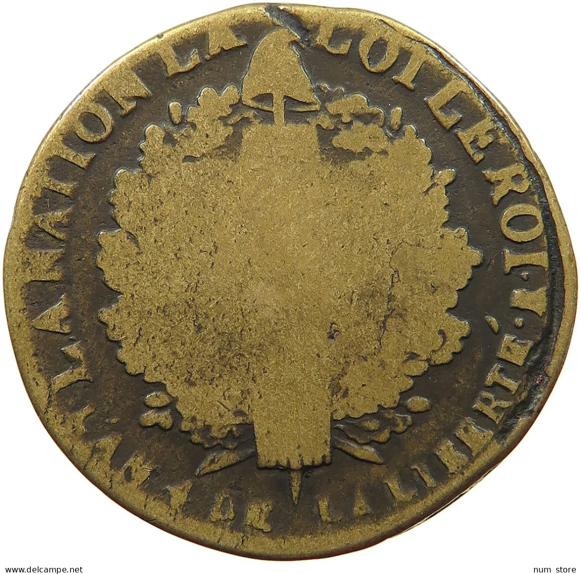 FRANCE 2 SOLS  Louis XVI (1774-1793) #s075 0609 - 1791-1792 Constitution (An I)