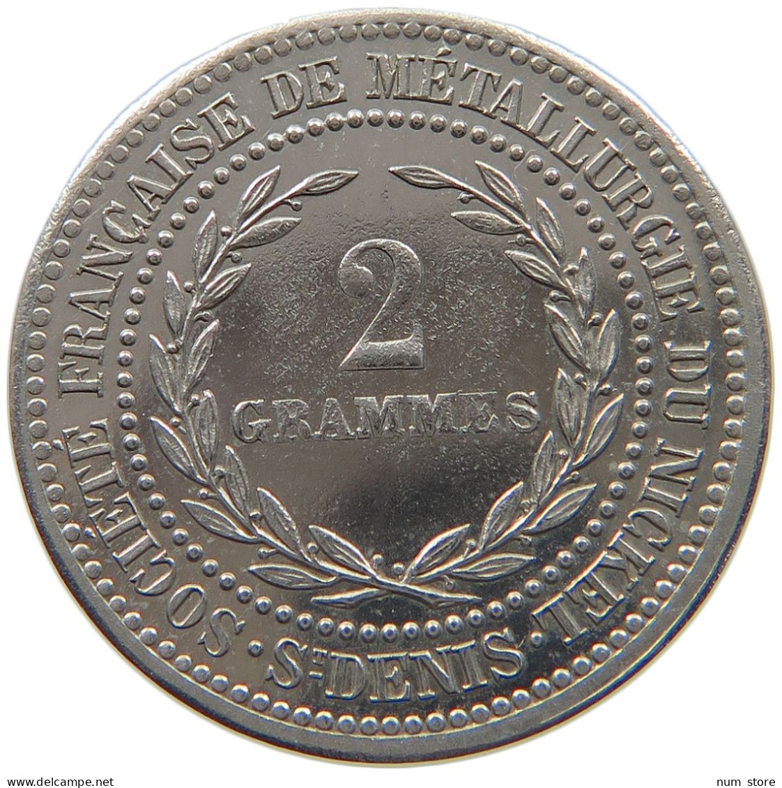 FRANCE 2 GRAMMES 1877 2 GRAMMES 1877 NICKEL SHINNY FIELDS #T079 0193 - Autres & Non Classés