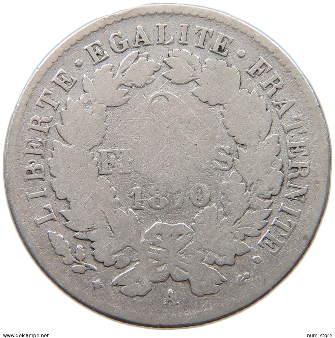 FRANCE 2 FRANCS 1870 A Napoleon III. (1852-1870) #a033 0359 - 2 Francs