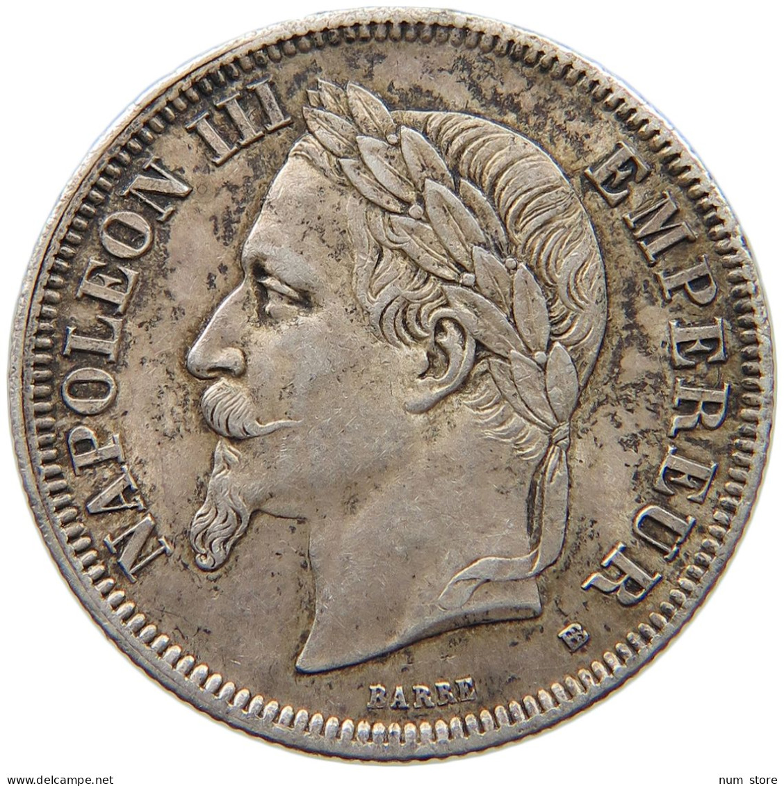 FRANCE 2 FRANCS 1869 BB Napoleon III. (1852-1870) #t077 0191 - 2 Francs