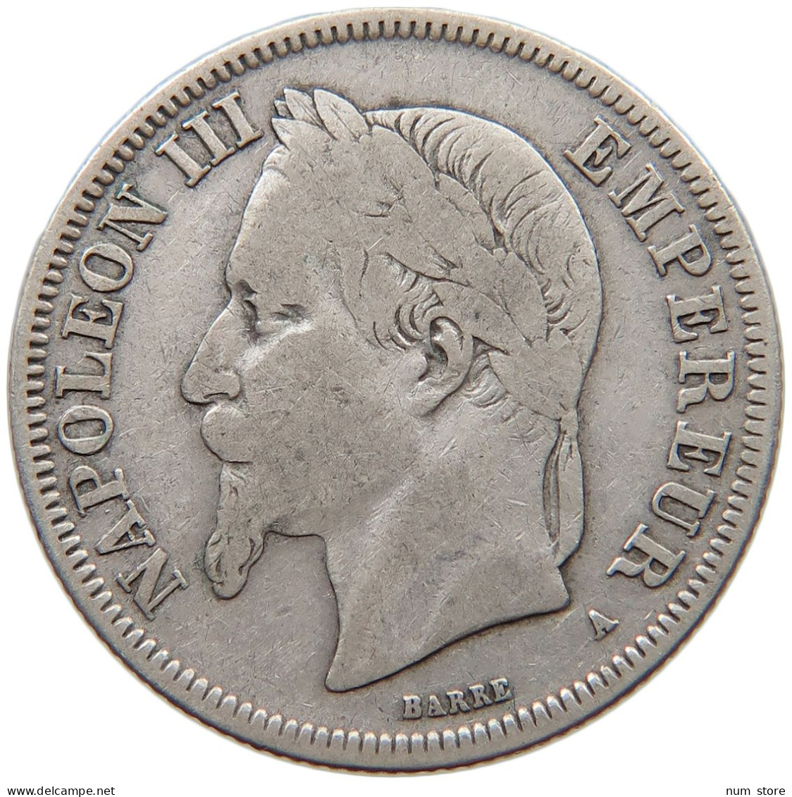 FRANCE 2 FRANCS 1868 A Napoleon III. (1852-1870) #c058 0127 - 2 Francs