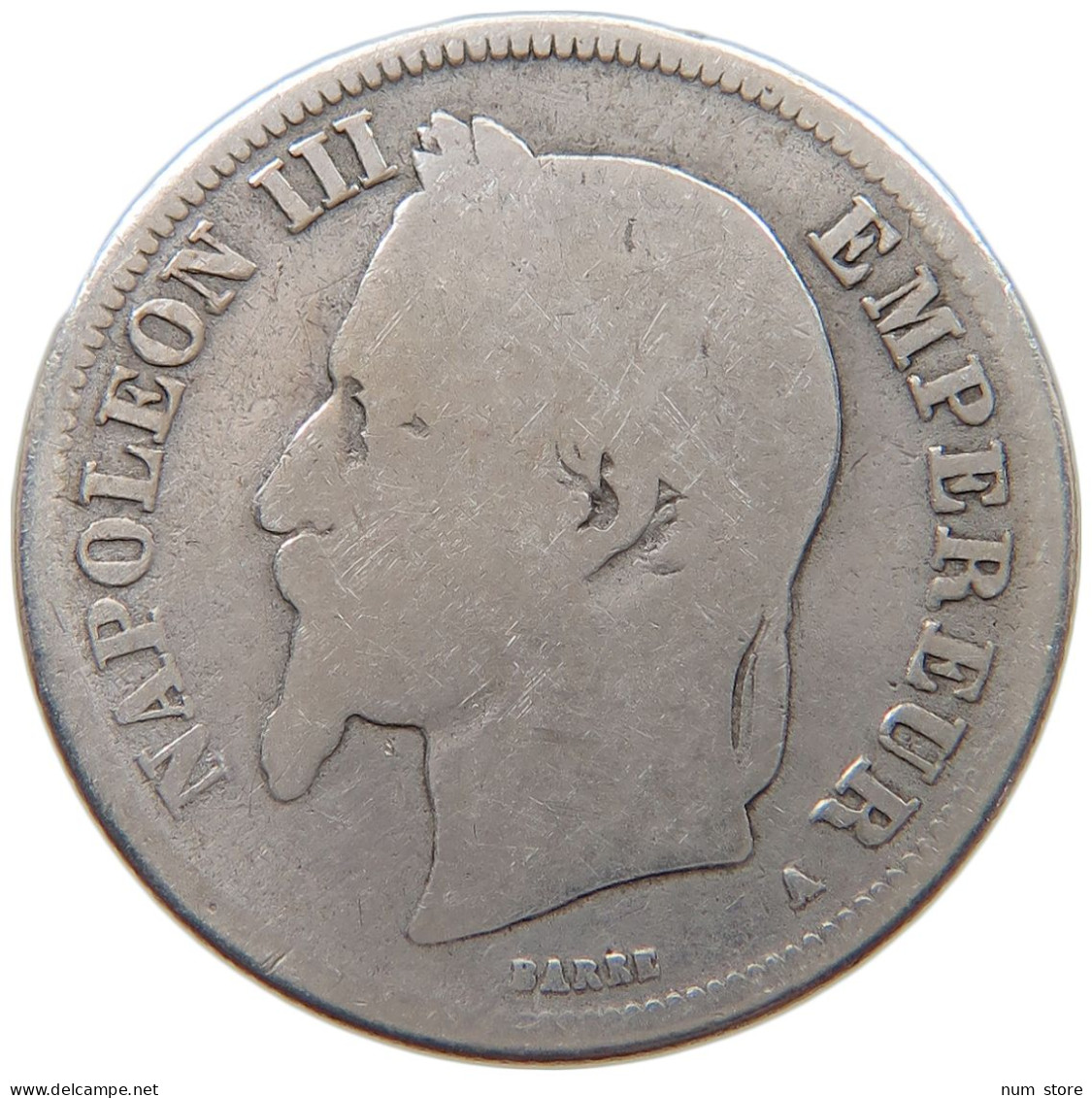 FRANCE 2 FRANCS 1868 A Napoleon III. (1852-1870) #a057 0521 - 2 Francs