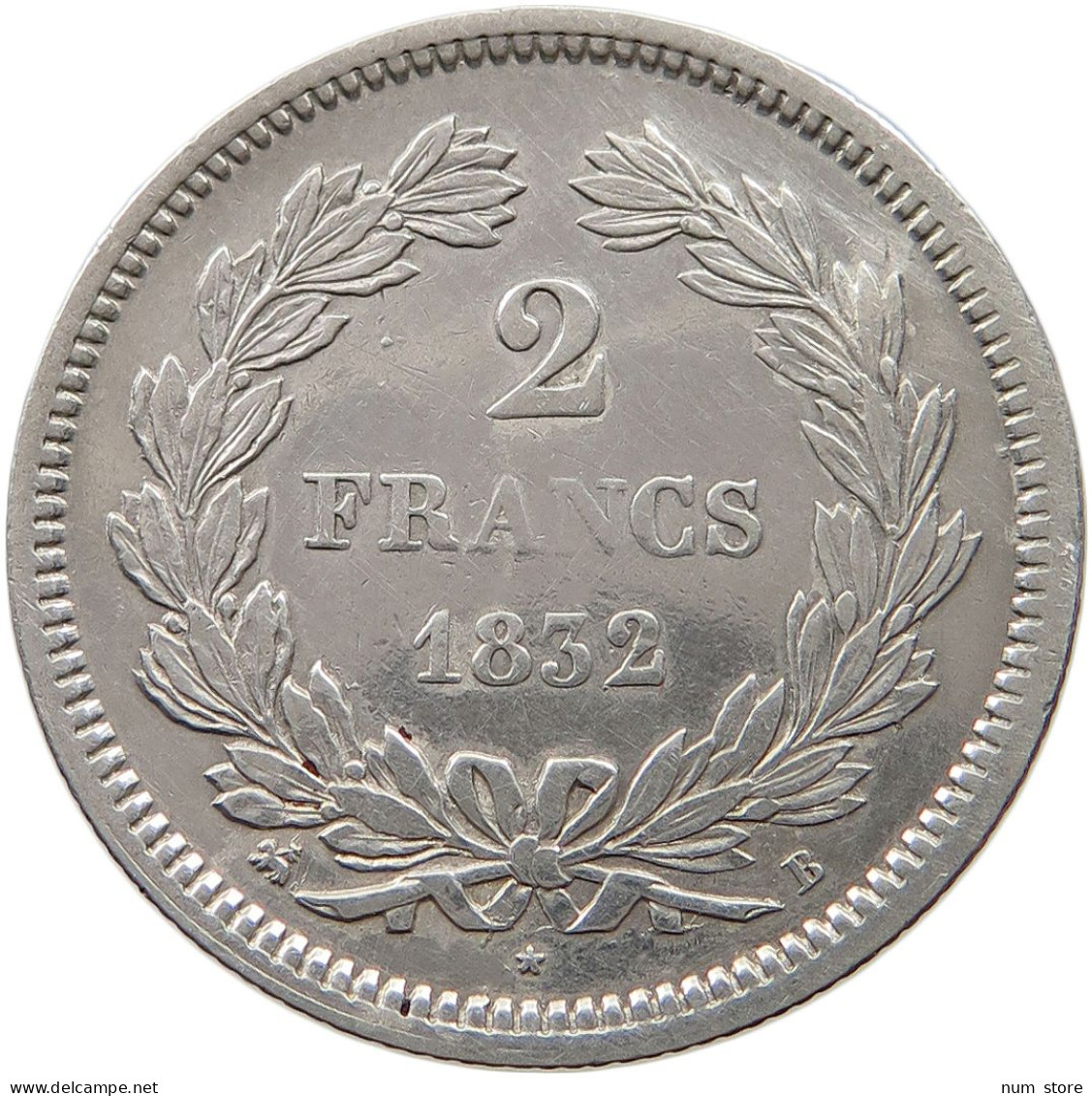 FRANCE 2 FRANCS 1832 B LOUIS PHILIPPE I. (1830-1848) #t063 0239 - 2 Francs