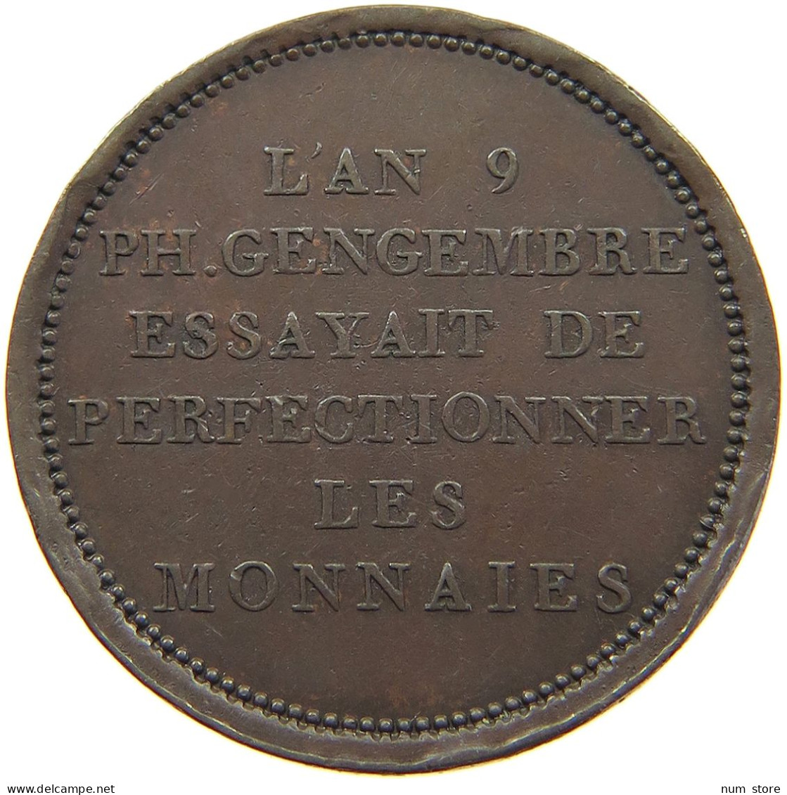 FRANCE 2 FRANCS 1800 AN 9 2 FRANCS 1800 AN 9 PATTERN Lavoisier Gengembre #T079 0115 - 2 Francs