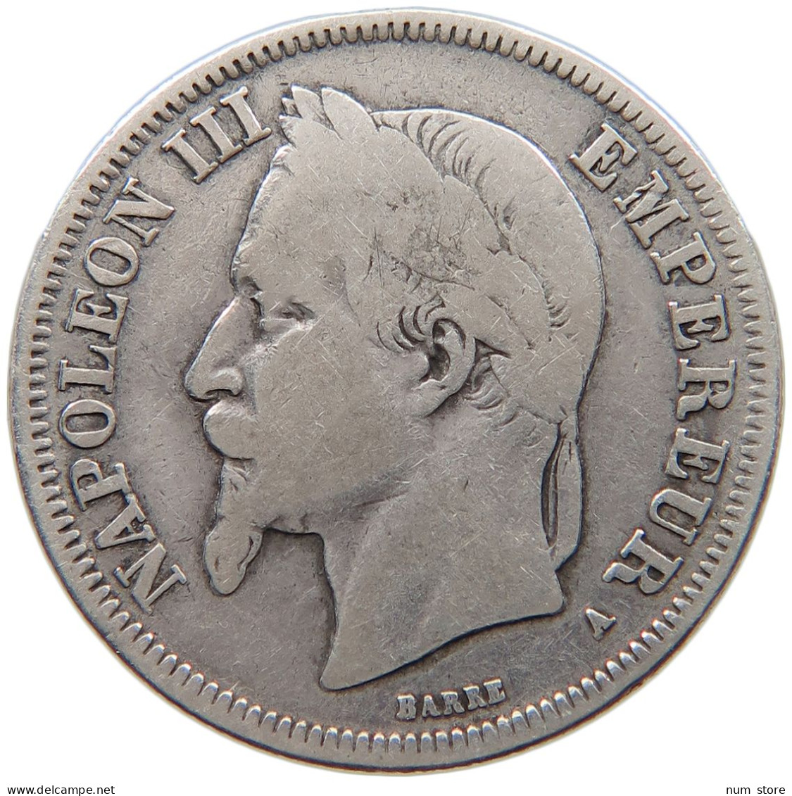 FRANCE 2 FRANCS 1867 A Napoleon III. (1852-1870) #c024 0041 - 2 Francs