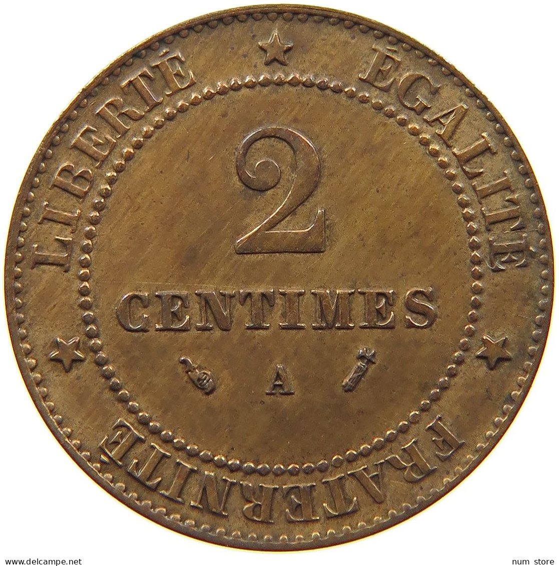 FRANCE 2 CENTIMES 1896 A  #c082 0189 - 2 Centimes