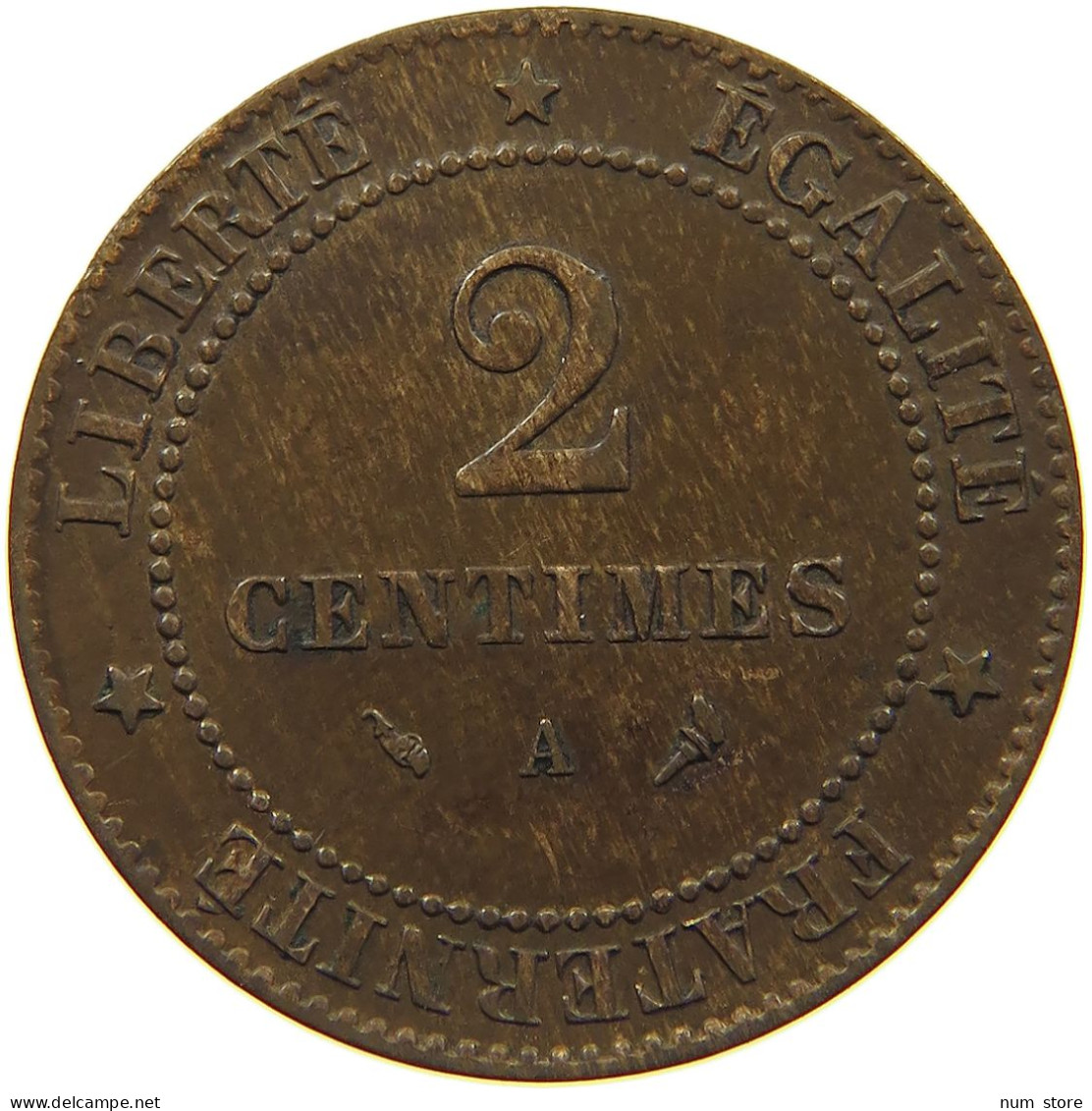 FRANCE 2 CENTIMES 1897 A  #c011 0201 - 2 Centimes