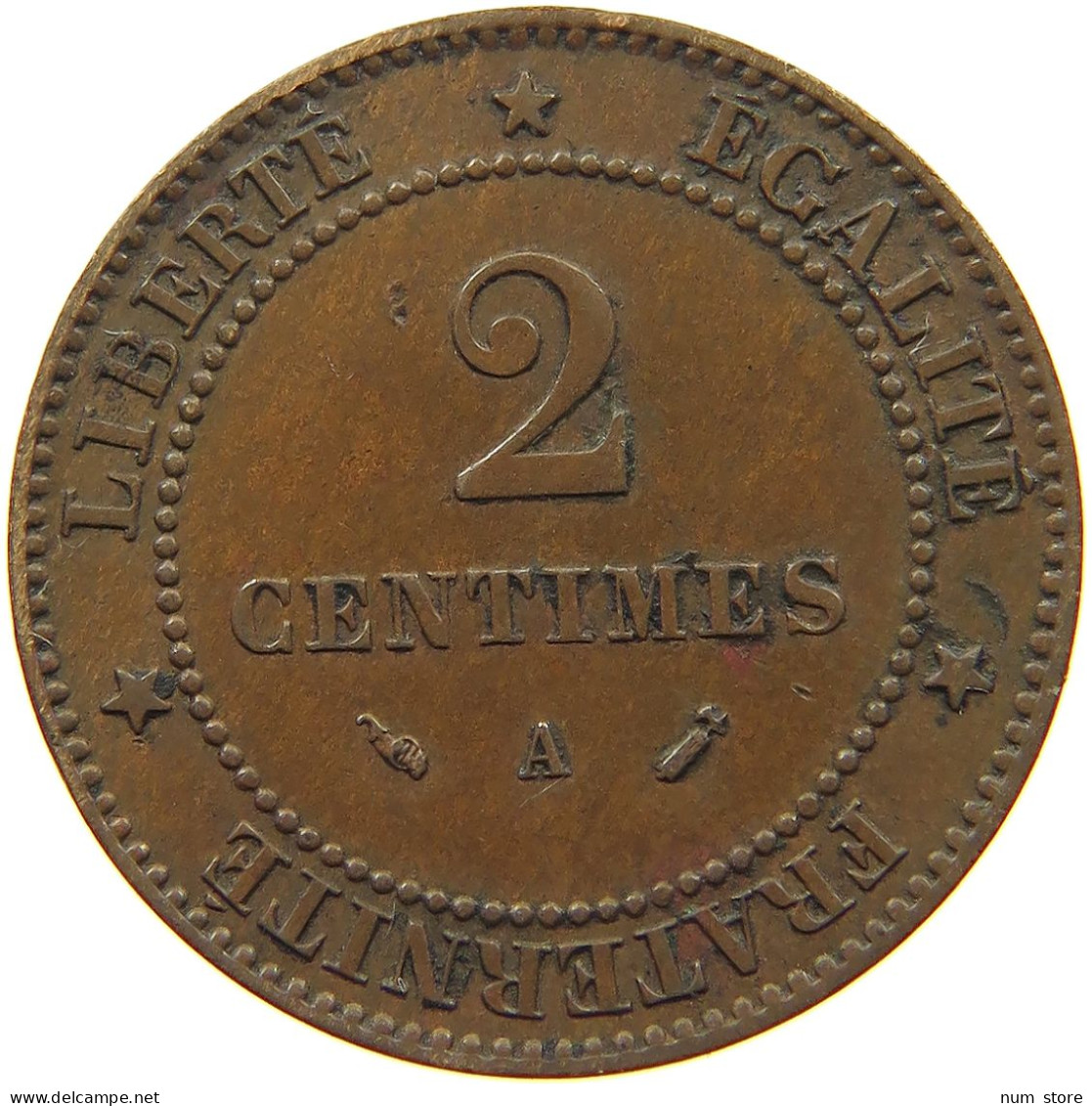 FRANCE 2 CENTIMES 1895 A  #t138 0187 - 2 Centimes