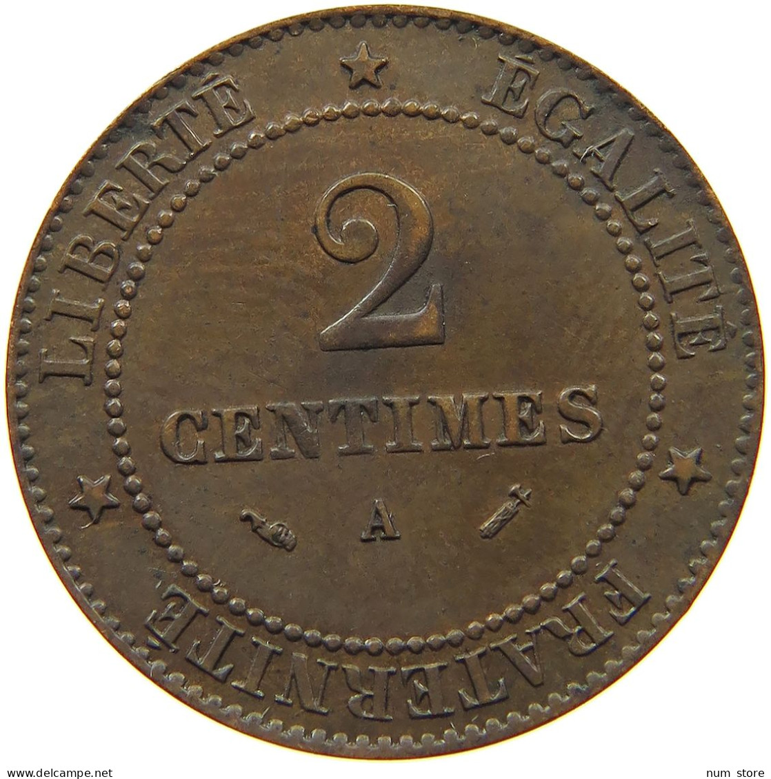 FRANCE 2 CENTIMES 1896 A  #t138 0193 - 2 Centimes