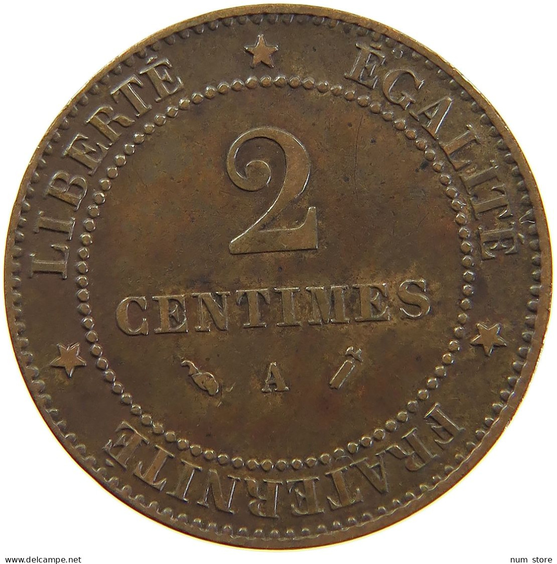 FRANCE 2 CENTIMES 1892 A  #a059 0149 - 2 Centimes