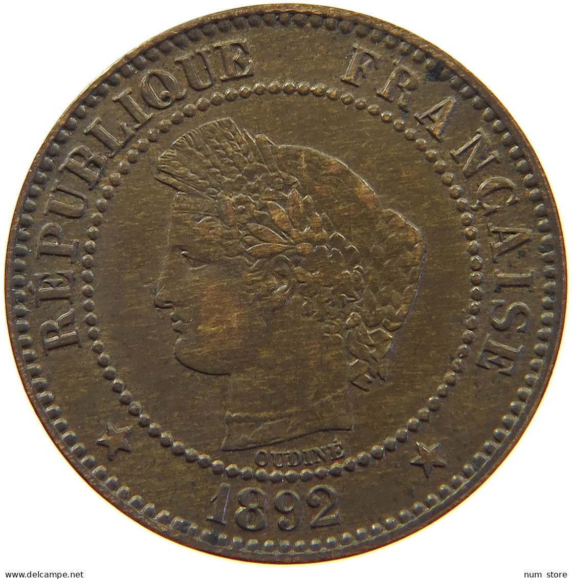 FRANCE 2 CENTIMES 1892 A  #s012 0329 - 2 Centimes