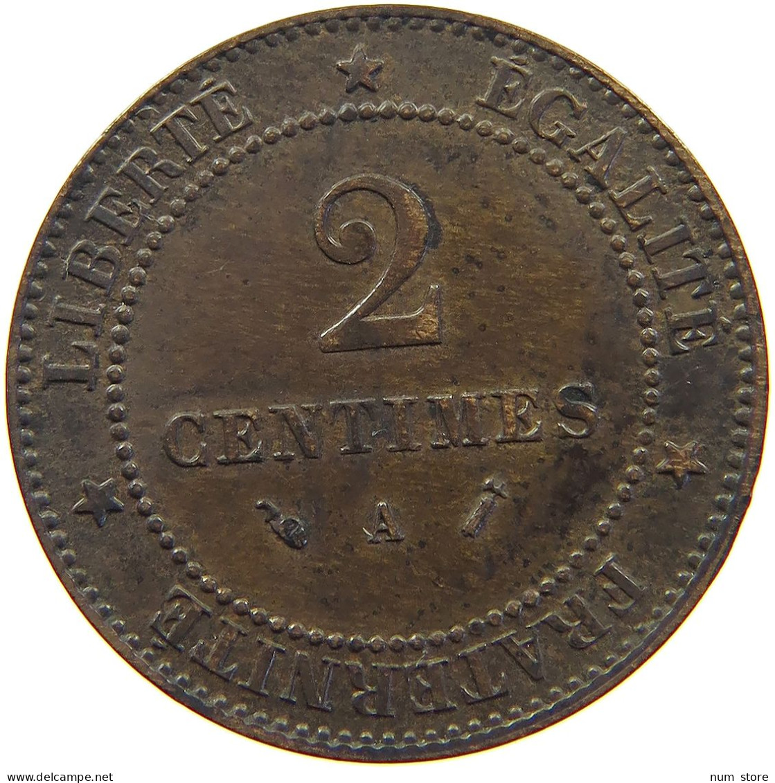 FRANCE 2 CENTIMES 1892 A  #s012 0329 - 2 Centimes