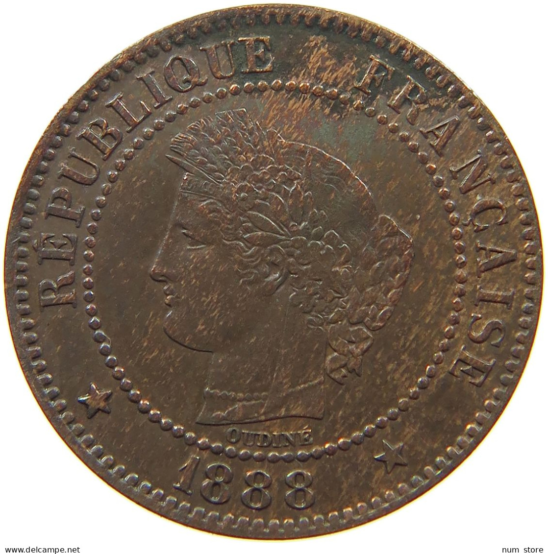 FRANCE 2 CENTIMES 1888 A  #a002 0521 - 2 Centimes