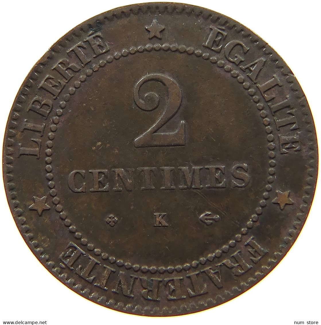 FRANCE 2 CENTIMES 1878 K  #s078 0771 - 2 Centimes