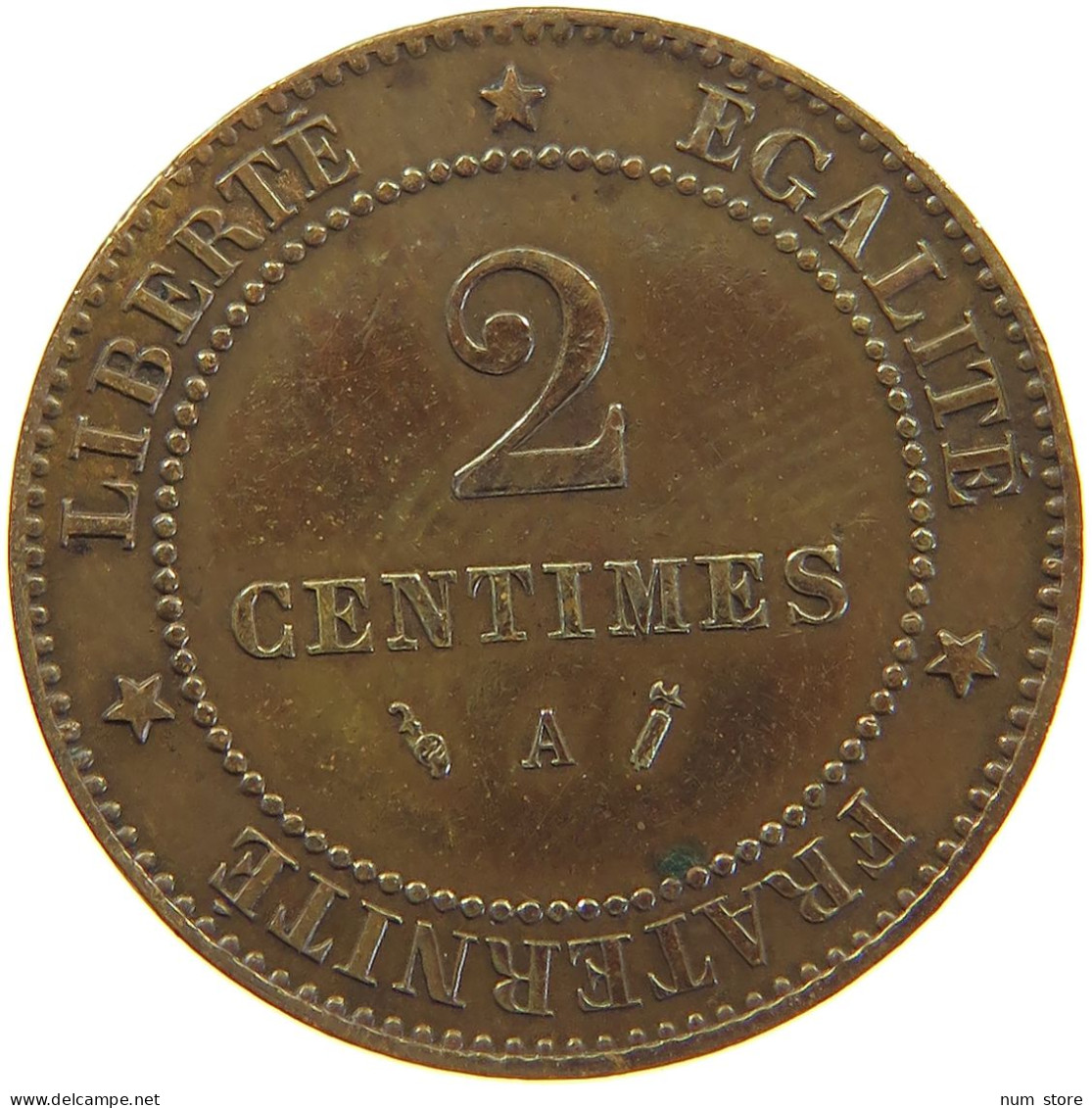 FRANCE 2 CENTIMES 1885 A  #c041 0453 - 2 Centimes
