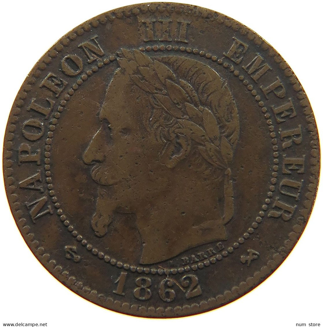 FRANCE 2 CENTIMES 1862 K Napoleon III. (1852-1870) #c081 0475 - 2 Centimes