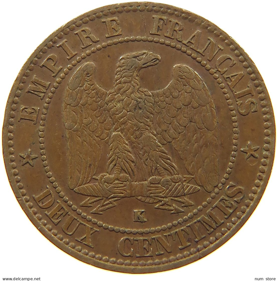 FRANCE 2 CENTIMES 1862 K Napoleon III. (1852-1870) #c081 0477 - 2 Centimes