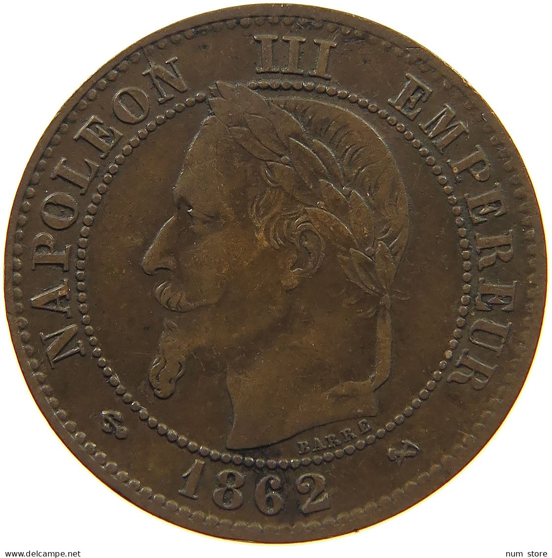 FRANCE 2 CENTIMES 1862 K Napoleon III. (1852-1870) #c022 0443 - 2 Centimes