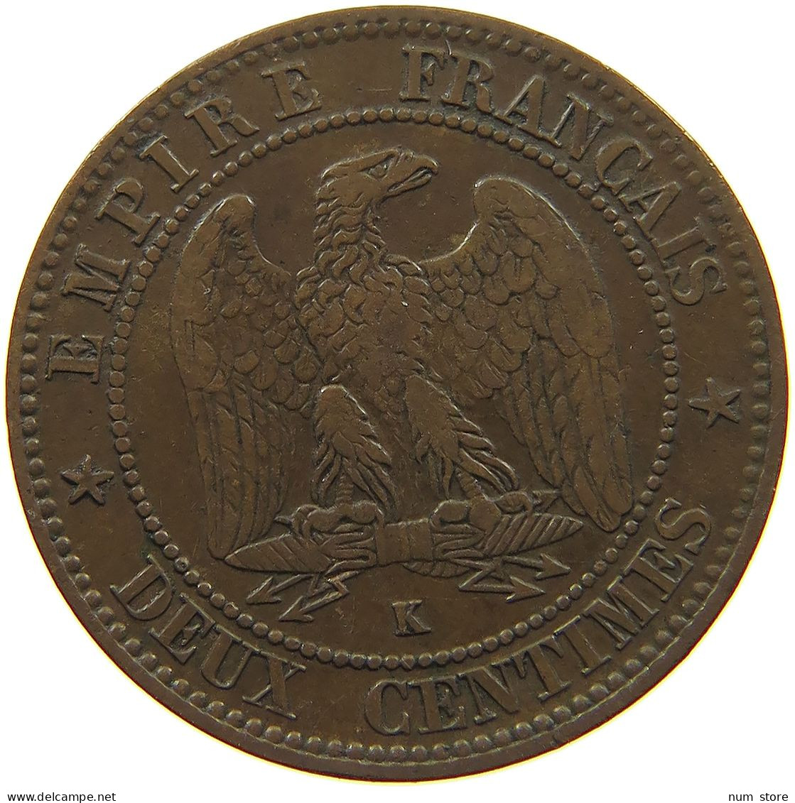 FRANCE 2 CENTIMES 1862 K Napoleon III. (1852-1870) #c022 0443 - 2 Centimes