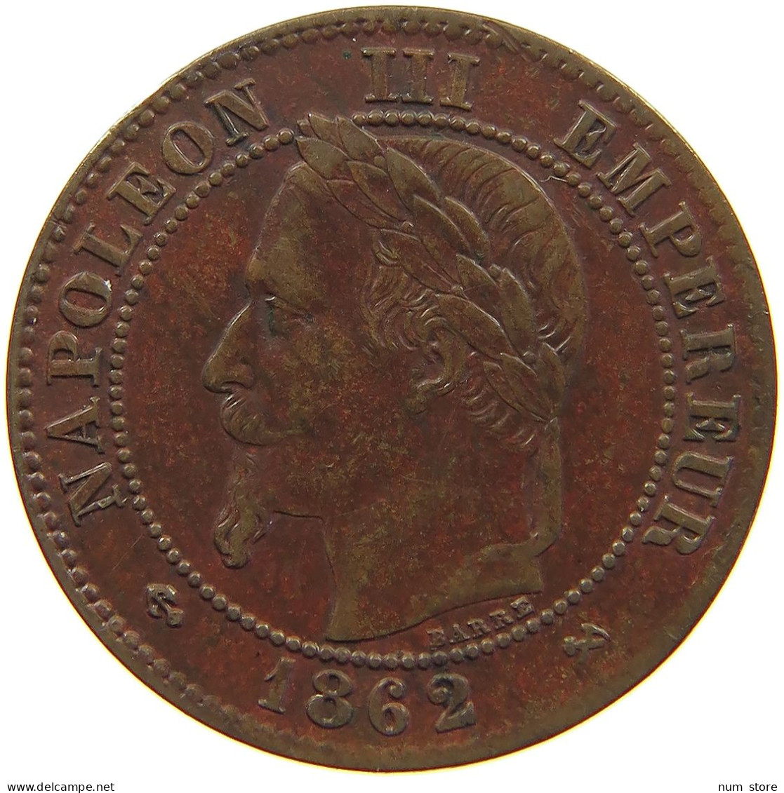 FRANCE 2 CENTIMES 1862 K Napoleon III. (1852-1870) #c019 0311 - 2 Centimes