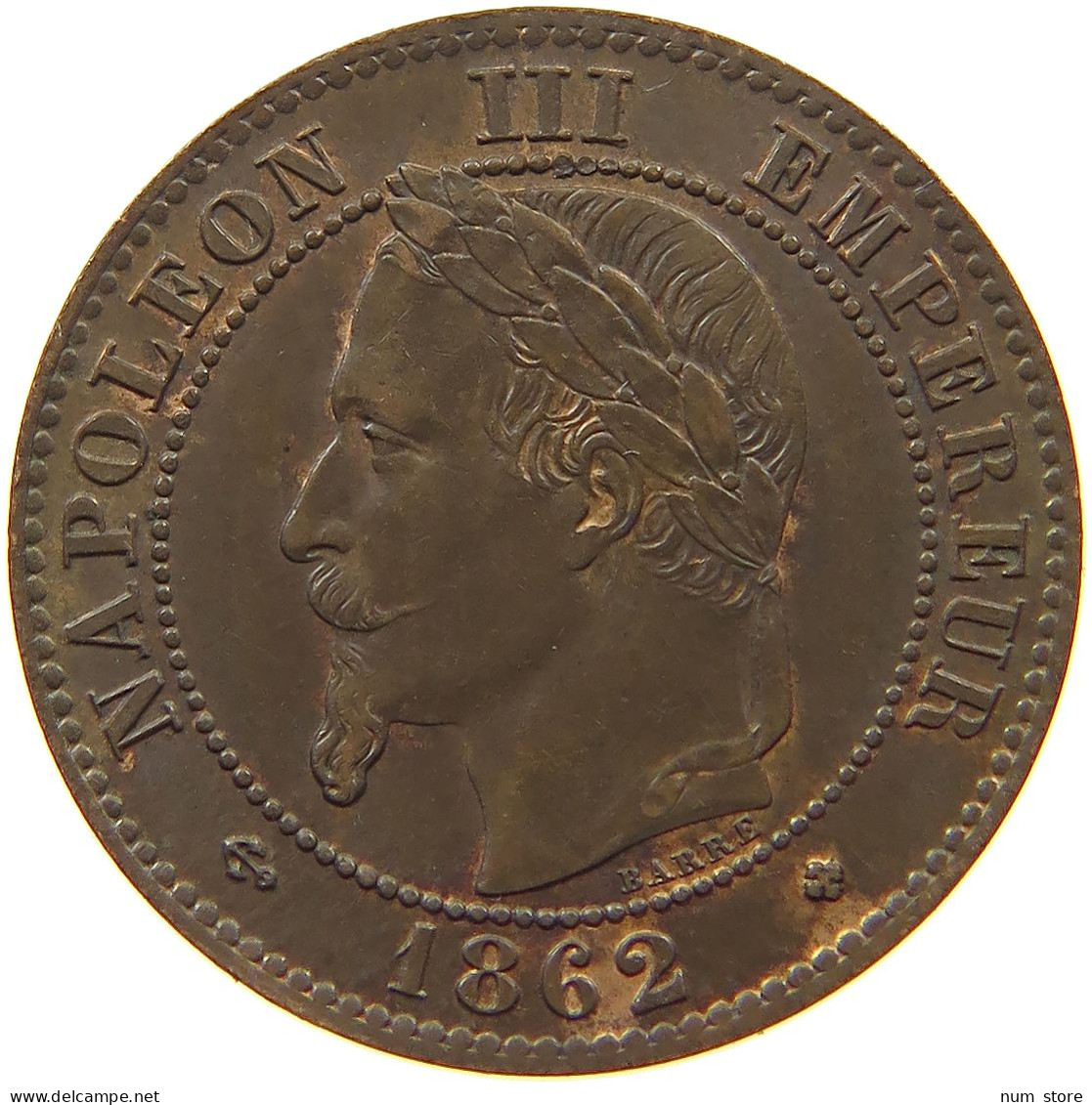 FRANCE 2 CENTIMES 1862 BB Napoleon III. (1852-1870) #t146 0299 - 2 Centimes