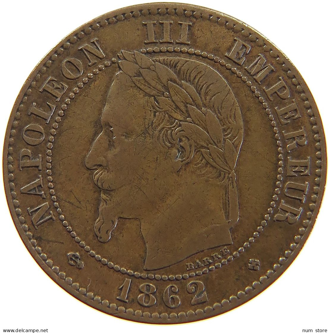 FRANCE 2 CENTIMES 1862 BB Napoleon III. (1852-1870) #a059 0155 - 2 Centimes