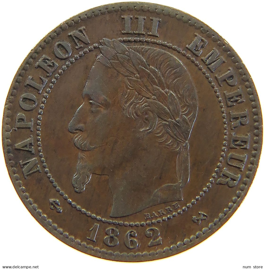 FRANCE 2 CENTIMES 1862 K Napoleon III. (1852-1870) #a066 0637 - 2 Centimes